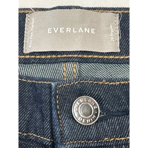Everlane Womens High-Rise Straight Leg Jeans 28R Dark Wash Denim - Picture 3 of 9